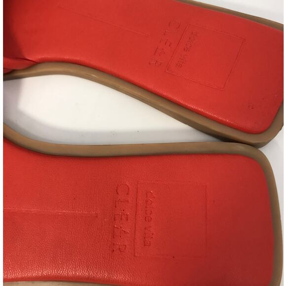 Dolce Vita Clear Orange Vegan Leather NYX Flat Slide Sandal Size 7 - Picture 4 of 7
